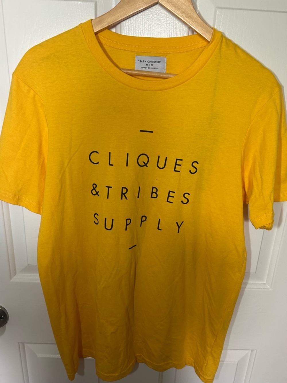 Cotton On Bright Yellow Graphic Tee with Black Text
